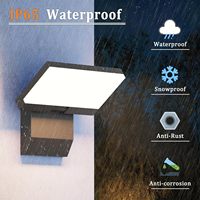 Appliques murales extérieures LED modernes 24W 180 °   Lampe murale extérieure LED en aluminium 3000K, étanche IP65, à tête réglable, pour porche
