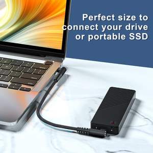 Câble USB C vers USB C 100W 1 pied 90 degrés Câble Type C tressé en nylon Câble USB C à angle droit pour charge rapide - Product Image 5