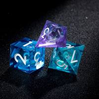 Ensemble de dés en résine à bords vifs personnalisables, noyau rempli de liquide, dés polyédriques pour D&D, Pathfinder et autres jeux de société fantastiques