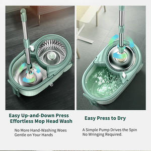2025 Mới Dễ Dàng Làm Sạch Quay Lau Xô Giỏ Hàng Cho Hộ Gia Đình Sàn Làm Sạch Chất Lượng Cao Sợi Nhỏ <span class=keywords><strong>360</strong></span> Xoay Lau - Product Image 6