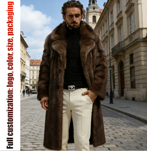 <span class=keywords><strong>Cappotto</strong></span> Invernale di Lusso da <span class=keywords><strong>Uomo</strong></span> a Maniche Lunghe con Calda Pelliccia Sintetica di <span class=keywords><strong>Visone</strong></span>, Elegante Soprabito Parka con Decorazione a Bottoni - Product Image 4