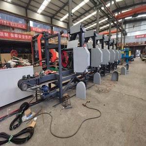 เครื่องเลื่อยสายพานสำหรับตัดท่อนไม้ HR6 เครื่องเลื่อยสายพานแนวนอนแบบหลายหัวสำหรับงานตัดไม้ในโรงเลื่อย - Product Image 1