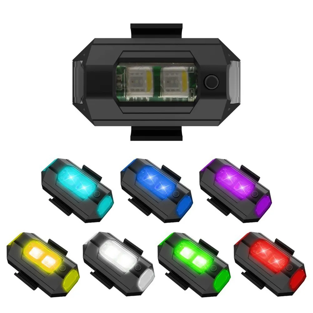 7 màu sắc Drone Strobe ánh sáng USB LED Chống va chạm xe đạp đuôi/mô hình máy bay đêm bay mini tín hiệu nhấp nháy cảnh báo ánh sáng