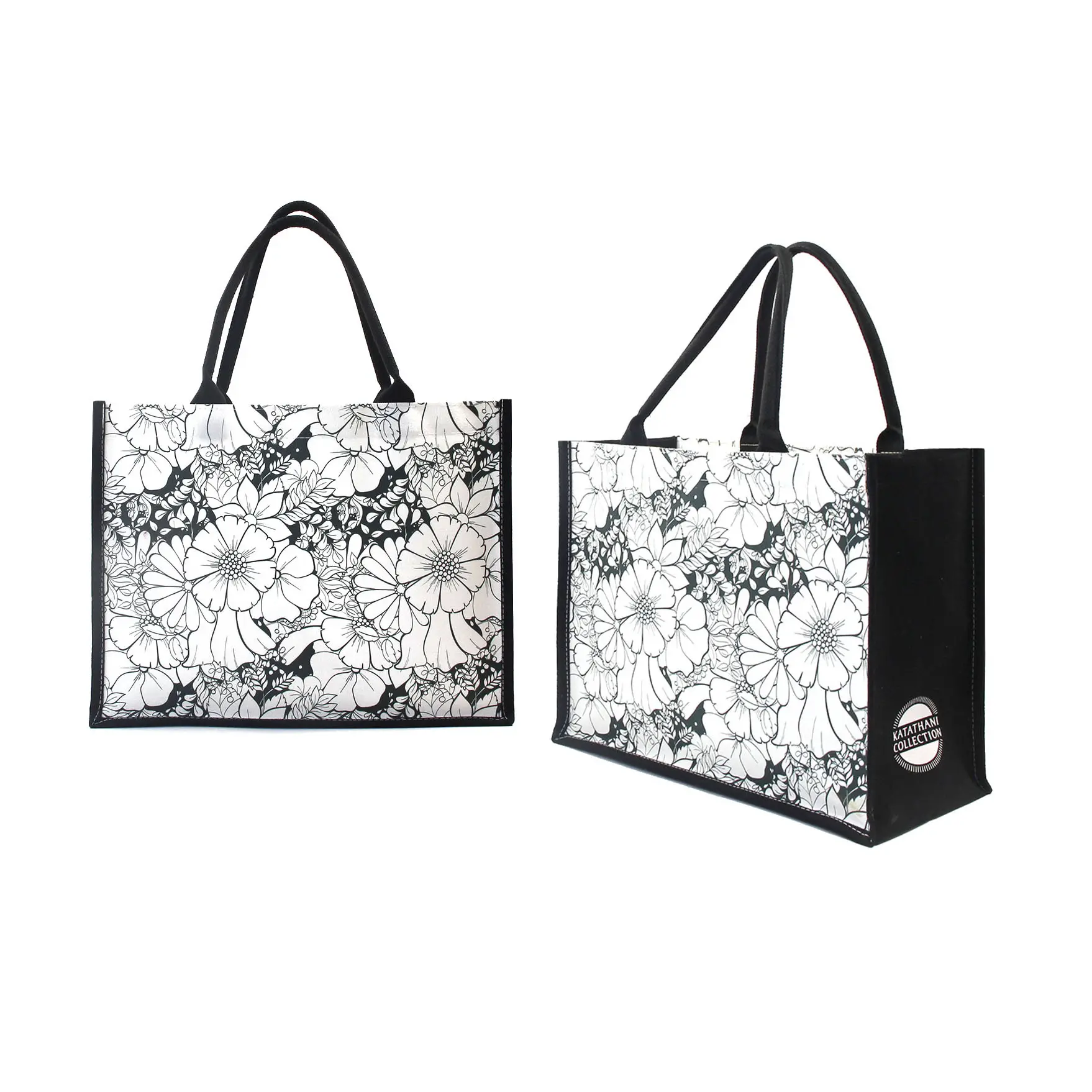 2024 फूल शैली कैनवास टोटे बैग प्राकृतिक कपास समुद्र तट खरीदारी बैग महिलाओं के लिए महिलाओं के लिए कैनवास हैंडबैग