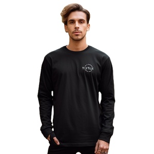 Custom <strong>t</strong> <strong>Shirt</strong> Cotton Polyester Blend Men's <strong>Long</strong> Sleeve <strong>T</strong>-<strong>Shirt</strong> Custom Printing Full Sleeve <strong>Black</strong> <strong>t</strong> <strong>Shirt</strong> for Men - Product Image 3