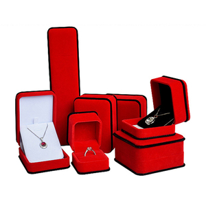 Scatola per Gioielli in Velluto con Cerniera per Matrimonio e Fidanzamento, Espositore e Contenitore per Anelli - Product Image 2