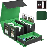 Boîte à cartes portable en cuir PU durable Torson, coins arrondis, personnalisable, pour jeux de cartes TCG/CCG, impression couleur intégrale
