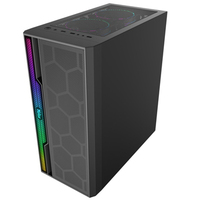 SAMA ARGB-funda de pc a rayas de vidrio templado, funda de ordenador para videojuegos OEM, LOGO ARGB personalizado