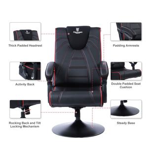 VANBOW 20-1017 <span class=keywords><strong>Fauteuil</strong></span> <span class=keywords><strong>de</strong></span> <span class=keywords><strong>jeu</strong></span> pour ordinateur <span class=keywords><strong>de</strong></span> direction en cuir avec haut-parleur pliable et audio pour Rockstar Rockers - Product Image 2