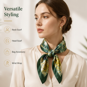 Écharpe carrée en soie véritable 100% personnalisée de 20 pouces, écharpe en soie imprimée de luxe, petit bandana pour femmes - Product Image 2