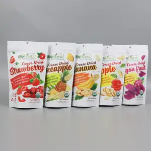 Food Grade Aluminum Foil Stand Up Pouch Sachets Packaging Strawberry Mylar Bags For Dried Fruit Food