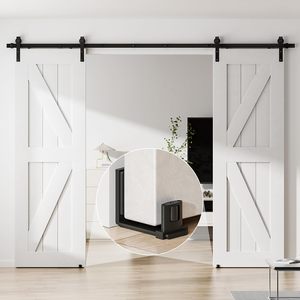 Guía inferior para puerta corredera, diseño flexible en forma de U ajustable, montaje en pared, color negro para decoración del hogar - Product Image 5