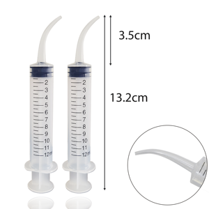 ไซริงค์พลาสติก 12ml แบบใช้แล้วทิ้ง ปลายโค้งและตรง ไม่มีเข็ม พร้อมสเกล สำหรับป้อนยาตว์เลี้ยง งานฝีมือ เติมกาว น้ำมัน - Product Image 3