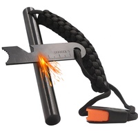 Kit de démarrage de feu en ferrocérium 1/2*5 pouces pour le glamping et la randonnée, avec cordon de poignet en paracorde