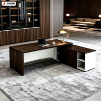 Bureau de direction moderne JIUSHUN, mobilier de bureau de luxe, bureau de direction en forme de L, table de direction