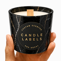 Étiquettes personnalisées pour bougies en papier texturé blanc avec dorure à chaud : Autocollant rond personnalisé pour pot de bougie, étiquette privée en vinyle imperméable