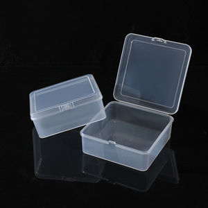 กล่องเก็บของพลาสติกใส PP ขนาด 10X10X3.7 ซม. พร้อมฝาปิดสำหรับใส่เครื่องประดับและชิ้นส่วนขนาดเล็ก - Product Image 1