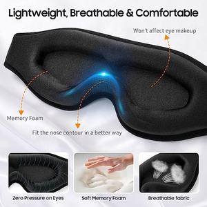 Masques pour les <span class=keywords><strong>yeux</strong></span> 3D occultants profilés pour pochette de voyage en mousse à mémoire de forme et oreille avec matériau en cristal <span class=keywords><strong>hydratant</strong></span> - Product Image 3