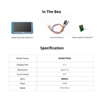 NX4827T043 NEXTION Basic HMI LCD Resistives Touch-Modul 16M Flash 3,584KB RAM 48MHz MCU 480x272 Auflösung Anzeigebildschirm D253