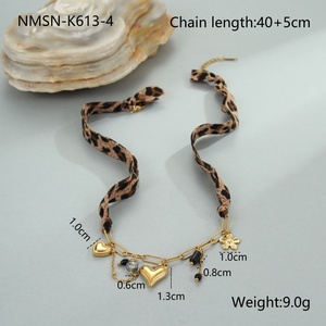 Yeni Stil Seksi Leopar Desenli 18K PVD Paslanmaz Çelik Kolye Küpe Yüzük Bileklik Kadınlar İçin Tılsımlı Takı Seti - Product Image 5