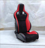 Sitzspielkonsole mit Schalensitzen, Sim-Racing-Simulator-Sitze, rote Nähte, Doppelschienen, Auto-Schalensitz für Gaming und Sport