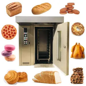 Industrial bakery bread machine rotary rack oven rotating pizza oven use gas electric diesel