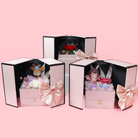 Ours Offre Spéciale Fleurs Artificielles Rose Double Porte Collier Boîte Cadeaux Pour Femmes Saint Valentin Cadeau Fête Des Mères Cadeau De Vacances