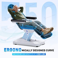 Chaise de tatouage électrique moderne tout noir, lit de soin du visage, chaise de spa médical, chaise de beauté faciale, chaise d'examen pour dentistes, lit pour extensions de cils