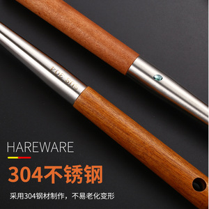 304 Stainless Steel <b>Kitchenware</b> Chef's Spatula with Extended Wooden Handle, Household Riveted Reinforced Spatula/Stir-fry Spoon - Product Image 2
