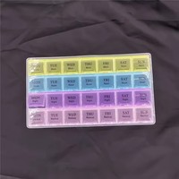 1 boîte de rangement hebdomadaire pour pilules, 4 rangées, 28 compartiments, pour 7 jours, organiseur de médicaments