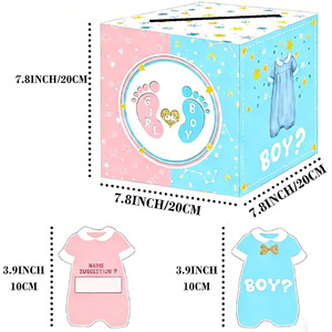 Scatole Regalo per Feste di Rivelazione del Sesso del Bambino, Decorazioni per Baby Shower, Cartoncini Rossi e Blu Pieghevoli per Votazione, Articoli Più Venduti - Product Image 4