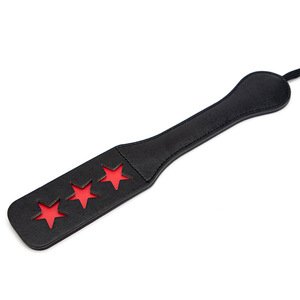 Black Leather Paddle With Red Stars Adult Sex <b>Toy</b> Discipline <b>Tool</b> For Teasing And Stimulation - Product Image 1