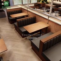 Meubles de restaurant modernes personnalisés pour hôtels et cafés – Combinaison de canapés et chaises en bois pour usage commercial – Design écologique