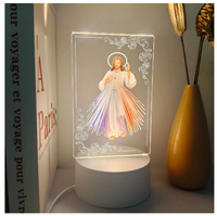 Lampe de nuit en acrylique 3D personnalisée pour l'Amérique du Nord, le Mexique, lampe de table de bureau, San Judas Tadeo, Vierge de Guadalupe, personnage de Dieu, LED