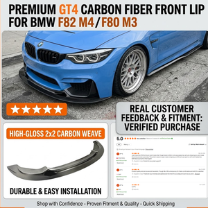 Labbro Anteriore in Fibra di Carbonio Stile GT4 per Paraurti <span class=keywords><strong>BMW</strong></span> F80 M3 F82 F83 <span class=keywords><strong>M4</strong></span> 2015-2019 - Product Image 4