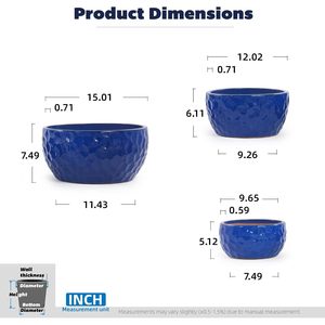 Macetas de Cerámica Mdj, 10, 12 y 15 Pulgadas, Color Azul Oscuro, Diseño Moderno con Orificio de Drenaje para Jardín - Product Image 6