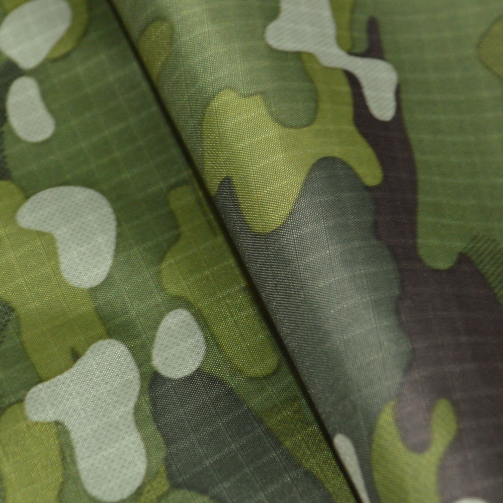 Printed Ripstop Nylon Fabric in Camouflage Color for Sleeping Bag Tent Hammock Waterproof Fabric