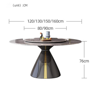 Set <span class=keywords><strong>Tavolo</strong></span> da Pranzo Premium <span class=keywords><strong>Design</strong></span> Moderno di Lusso Leggero <span class=keywords><strong>Salvaspazio</strong></span> con Piano Girevole per Cucina e Casa - Product Image 6