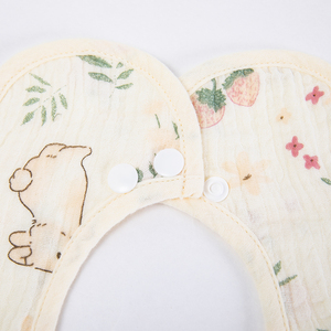 مريلة أطفال من الموسلين، مريلة أطفال قطنية قابلة لإعادة الاستخدام، مريلة أطفال قطنية ناعمة بنقوش جاهزة - Product Image 3