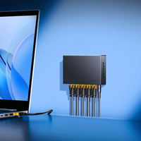 SAMZHE - Divisor de Red Metálico de 10/100/1000 Mbps y 5 Puertos, 10 Gbps, para Ampliar la Red de Monitoreo en Dormitorios de Empresas