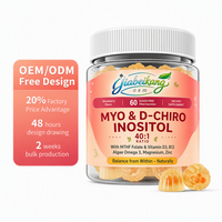 Gummies OEM Myo-Inositol & D-Chiro Inositol avec Oméga 3, MTHF Folate, Vitamine D3, B12, Magnésium & Zinc pour la Santé Ovarienne