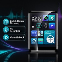 Lecteur MP3 tactile avec son Hi-Fi sans perte, dictionnaire anglais-chinois, livre électronique, enregistreur vidéo, écran IPS 2,4 pouces, portable