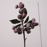 Ranting Blueberry Buatan Mewah 45CM, Buah Beri Beku Realistis, Busa Buatan Tangan, Tahan Lama, untuk Hari Valentine & Wisuda