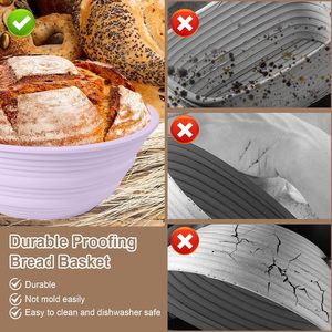 Silicone Bread Proofing Baskets <b>Set</b> of 4 Colors for Home <b>Baking</b> Fermentation Dough Rising Dishwasher Safe - Product Image 6