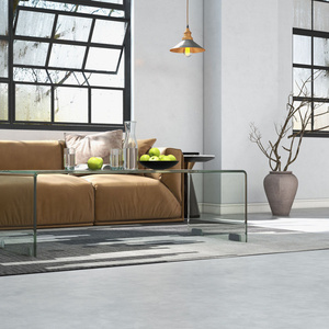 โต๊ะกาแฟกระจกขนาด42.5x20x14นิ้วแบบพับเก็บได้ขอบมนสำหรับเฟอร์นิเจอร์ห้องนั่งเล่น - Product Image 3