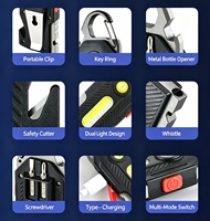Lampe d'urgence rechargeable multifonctionnelle TAIKOO, lampe LED portable à clip pour clé, lumière puissante pour le camping en plein air