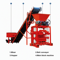 Machine à fabriquer des briques en béton semi-automatique QTJ4-35, avec des moules personnalisés selon les exigences du client