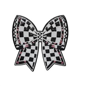 OEM Children T-Shirt <strong>Hoodie</strong> Twill Fabric Chenille Sequin Patches Checked Bow Iron-On 10 Inches <strong>Girly</strong> Style Nurse Patch - Product Image 1