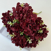 YOPIN-1919 bunga Hydrangea gading buatan pernikahan 7 kepala berkualitas tinggi