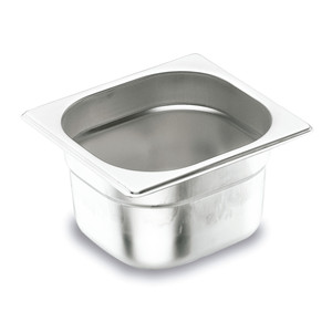 Cubeta 1/6 in acciaio inox 18/10 per alimenti, formato 1/6, per uso professionale in cucina - Product Image 1